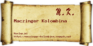 Maczinger Kolombina névjegykártya